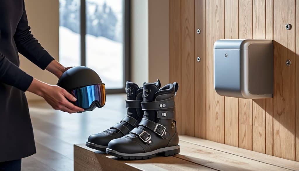 Seche chaussure de ski mural : poids, encombrement et confort