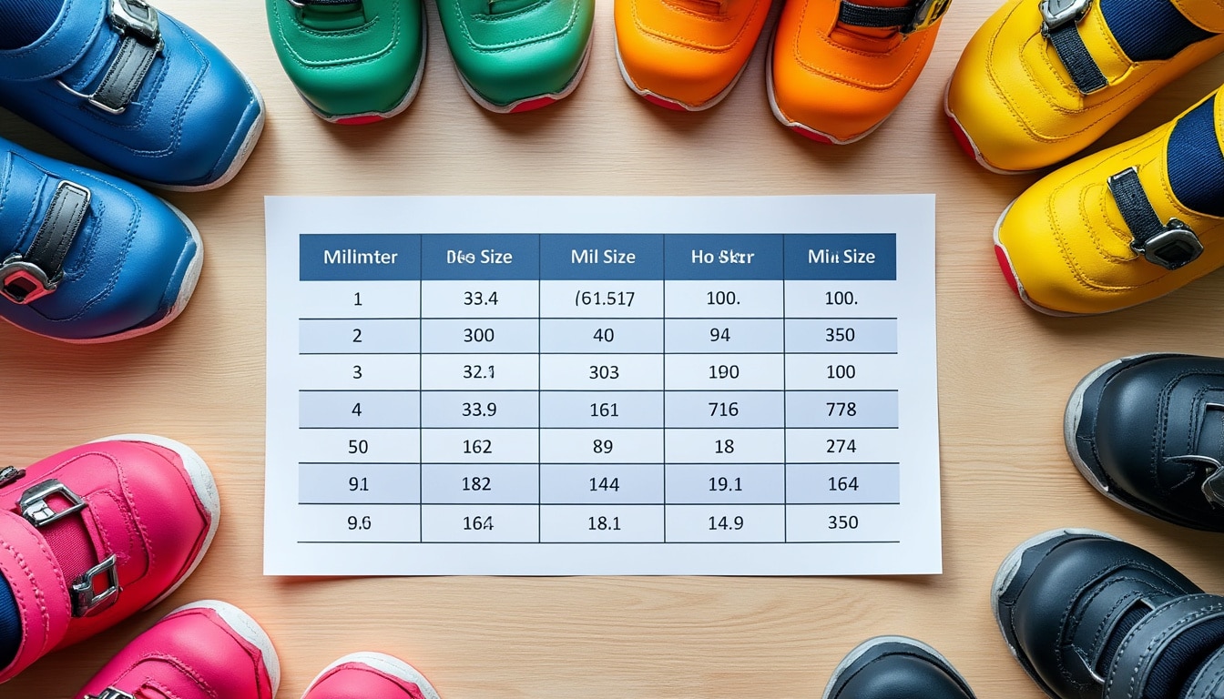 Tableau taille chaussure de ski enfant en mm : choisir du premier coup